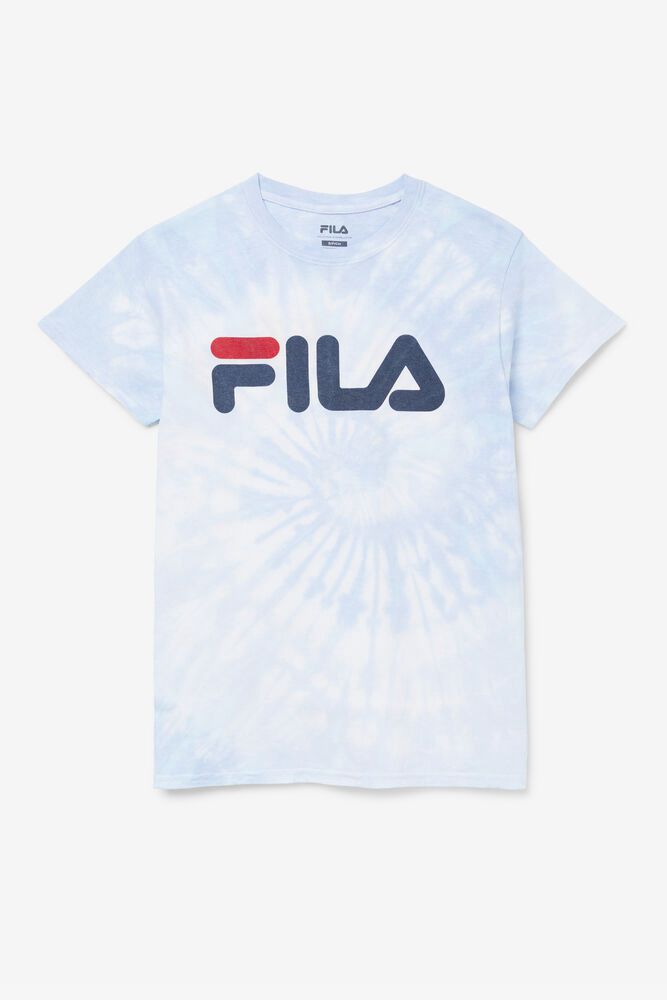 Fila T-Shirt Mens Blue Tie Dye Logo - Ireland 38791-NDMT